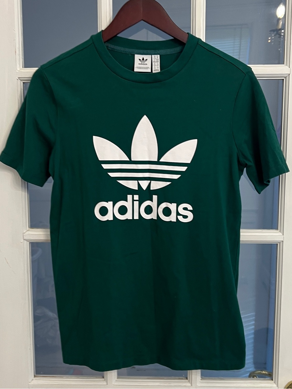 ADIDAS Originals Women’s Green Trefoil Logo Graphic T-Shirt Size M